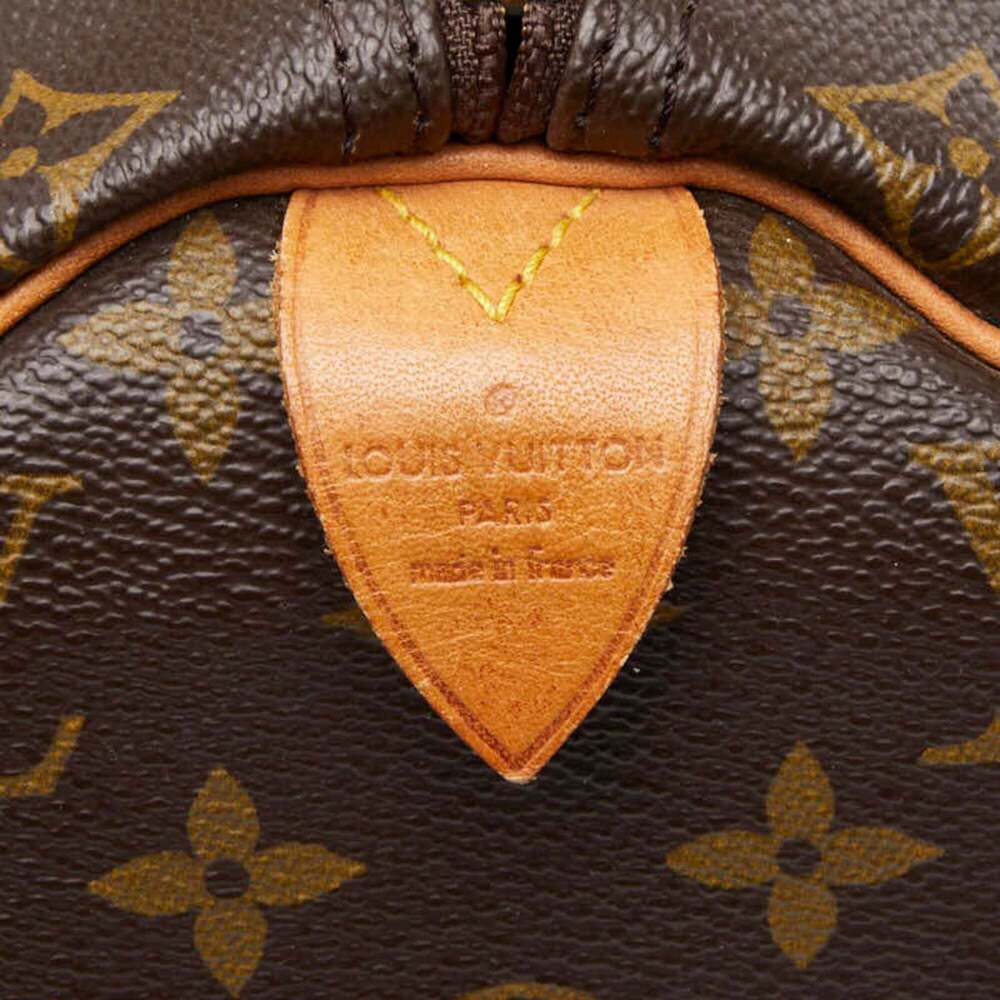 LOUIS VUITTON Authentic Brown Monogram Leather Speedy 40 Boston Bag - Picture 11 of 12
